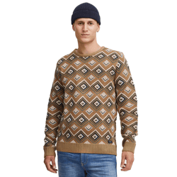 klassischer BLEND Herren Feinstrickpullover mit Rundhals Strickpullover 20715873-181022 Beige