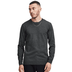 klassischer BLEND BHCerstan Herren Feinstrickpullover mit Rundhals Strickpullover 20716722ME-200278 Grau
