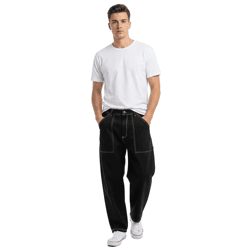 HOMEBOY x-tra WORK Herren Baggy-Jeans Denim-Hose im Vintage-Look Baumwoll-Hose 01PA0700 Schwarz