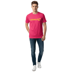 farbenfrohes Formula E Herren T-Shirt Baumwoll-Shirt mit buntem Formula E Logo Sommer-Shirt 701223583 001 Pink/Gelb