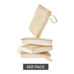 4er Pack Saugstarker Swuper Luffa-Gurke Spülschwamm nachhaltiger Schwamm Putzmittel Beige/Weiß