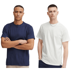 klassisches 11 PROJECT PRNobbi Herren T-Shirt mit Rundhals Shirt 20716203ME in Blau oder Weiß