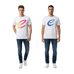 farbenfrohes Formula E Herren T-Shirt Baumwoll-Shirt mit buntem Formula E Logo Sommer-Shirt 701223579 Weiß/Blau oder Weiß/Pink/Gelb