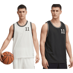 klassisches 11 PROJECT PRZayden Herren Tanktop mit Rundhals Top 21301016-ME Weiß oder Schwarz