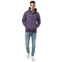 kuscheliger ON THAT ASS Xavier Herren Hoody Kapuzen-Pullover Baumwoll-Sweater mit Kängurutasche Fleece gefüttert Hoodie Lila