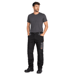gefütterte Einhell Herren Arbeits-Hose mit 7 Taschen Thermo-Hose Work-Wear Schwarz/Grau
