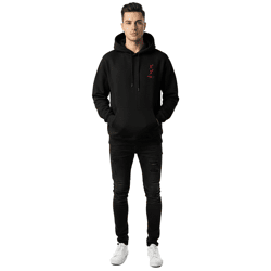 kuscheliger ON THAT ASS Zack Herren Hoody Kapuzen-Pullover Baumwoll-Sweater mit Kängurutasche Fleece gefüttert Hoodie Schwarz