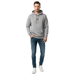weicher ON THAT ASS Kean Hoodie Herren Baumwoll-Sweater mit Fleece-Innenfutter Hellgrau