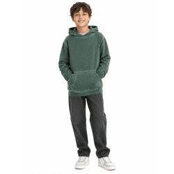 nachhaltiger Kinder Hoodie für Jungen aus weichem Baumwoll-Mix Kapuzen-Pullover 922809 Grün