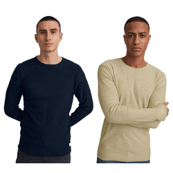 klassischer 11 PROJECT PRFriko Herren Feinstrickpullover mit Rundhals Strickpullover 20714436ME Grau oder Blau