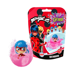 GLIBBI Miraculous Surprise gefüllte Kinder Badebomben mit Miraculous Sammelfiguren ab 3 Jahren 100gr 105953972 Blau, Grün, Pink oder Oran
