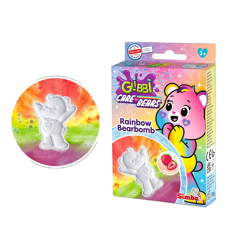 GLIBBI Bears Rainbow Badebombe Magischer Badezusatz für Kinder ab 3 Jahren Sprudelnde Badekugel mit Regenbogen-Effekt & Erdbeer-Aroma