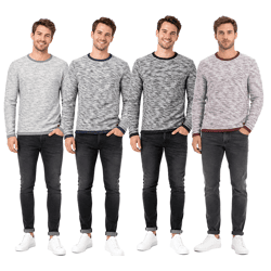 klassisches SOLID SDFlocks Herren Sweatshirt mit Rundhals Pullover Große Größen 21102722ME in Schwarz, Blau, Grau oder Rot