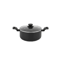 Accademia Mugnano Mini Töpfe 16 cm 1,4 Liter hochwertige Mini-Kochtöpfe für effizientes Kochen Schwarz