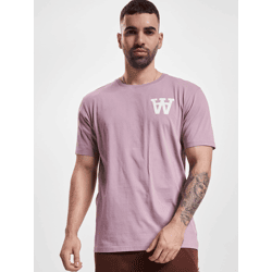 sportliches Wood Wood Herren T-Shirt mit Baumwolle Violett