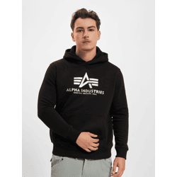 weicher Alpha Industries Herren Hoodie mit Baumwolle Schwarz