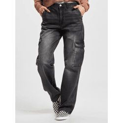 bequeme Only Damen Jeans Straight Fit mit Baumwolle Schwarz