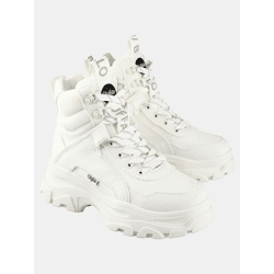 markante Buffalo Damen Boots mit Baumwolle Weiß