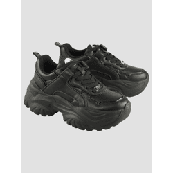 stylische Buffalo Damen Sneaker Schwarz