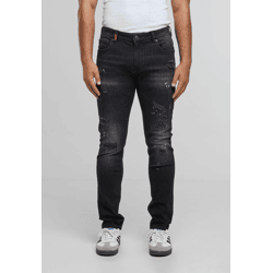 bequeme 2Y Premium Herren Jeans Slim Fit Stretch mit Baumwolle Schwarz
