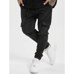stylische 2Y Premium Herren Jeans Stretch Reißverschluss Taschen mit Baumwolle Schwarz