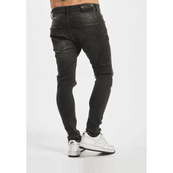 lässige 2Y Premium Herren Jeans Skinny Fit Taschen mit Baumwolle Schwarz