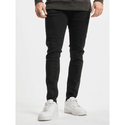stylische 2Y Premium Herren Jeans Skinny Fit Stretch Reißverschluss mit Baumwolle Schwarz