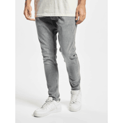 bequeme 2Y Premium Herren Jeans Skinny Fit Stretch Reißverschluss mit Baumwolle Grau