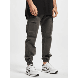 stylische 2Y Premium Herren Jeans Stretch Taschen Rippbündchen mit Baumwolle Grau