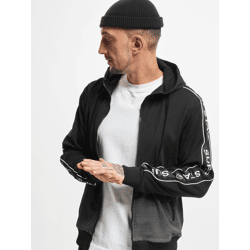 lässiger vsct Herren Hoodie Kordelzug Reißverschluss Schwarz