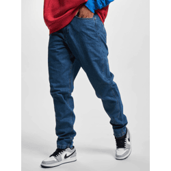 bequeme Karl Kani Herren Jeans Reißverschluss Taschen mit Baumwolle Blau