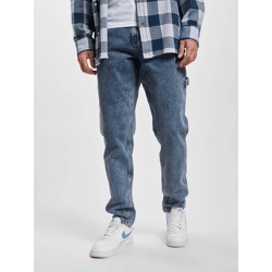 lässige Karl Kani Herren Jeans Reißverschluss Taschen mit Baumwolle Blau