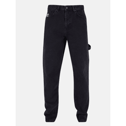 stylische Karl Kani Herren Jeans Reißverschluss Taschen mit Baumwolle Schwarz