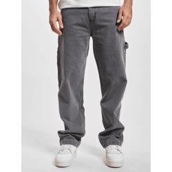bequeme Karl Kani Herren Jeans Reißverschluss Taschen mit Baumwolle Grau