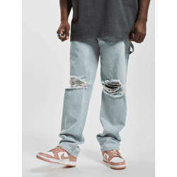 stylische Karl Kani Herren Jeans Reißverschluss Taschen mit Baumwolle Blau