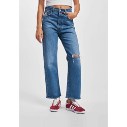 bequeme LEVI´S Damen Jeans Straight Fit mit Baumwolle Blau