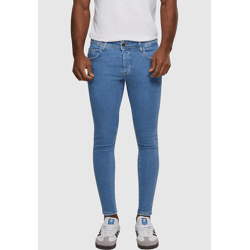 moderne 2Y Premium Herren Jeans Skinny Fit Stretch Reißverschluss mit Baumwolle Blau