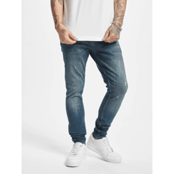 bequeme 2Y Premium Herren Jeans Skinny Fit Stretch Taschen mit Baumwolle Blau