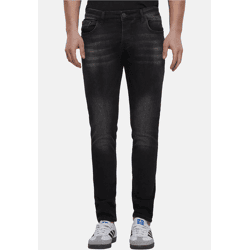 stylische 2Y Premium Herren Jeans Skinny Fit Stretch Reißverschluss mit Baumwolle Schwarz