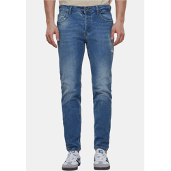 bequeme 2Y Premium Herren Jeans Stretch Reißverschluss mit Baumwolle Blau