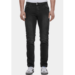 bequeme 2Y Premium Herren Jeans Slim Fit Stretch Reißverschluss mit Baumwolle Grau