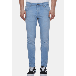 bequeme 2Y Premium Herren Jeans Skinny Fit Stretch Reißverschluss mit Baumwolle Blau