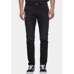 moderne 2Y Premium Herren Jeans Skinny Fit Stretch Reißverschluss mit Baumwolle Schwarz