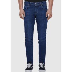 moderne 2Y Premium Herren Jeans Skinny Fit Stretch Reißverschluss mit Baumwolle Blau