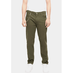 bequeme 2Y Premium Herren Jeans Stretch Ketten-Detail mit Baumwolle Beige