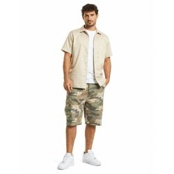 sommerliche Brandit Herren Shorts im Carmouflage-Design Baumwoll-Hose Camouflage 