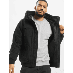 moderne Brandit Herren Jacke große Kapuze Kordelzug mit Baumwolle Schwarz