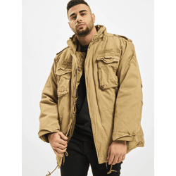 lässige Brandit Herren Jacke Reißverschluss Taschen Beige