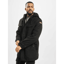 Functional Brandit Men's Jacket with Drawstring and Zipper, Cotton, Black