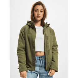 Leichte Brandit Damen Windbreaker Jacke mit Kapuze und Klettverschluss Khaki